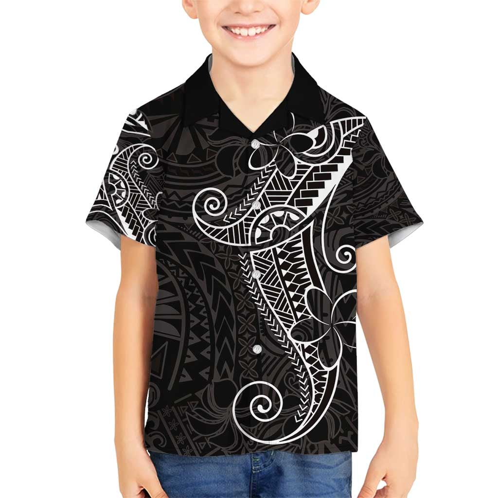 Black White Polynesian Tribal Family Matching Tank Maxi Dress and Hawaiian Shirt LT9 Son's Shirt White - Polynesian Pride