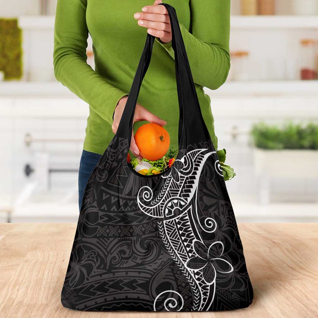 Black White Polynesian Tribal Grocery Bag LT9 - Polynesian Pride
