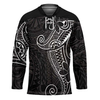 Black White Polynesian Tribal Hockey Jersey LT9 Unisex White - Polynesian Pride