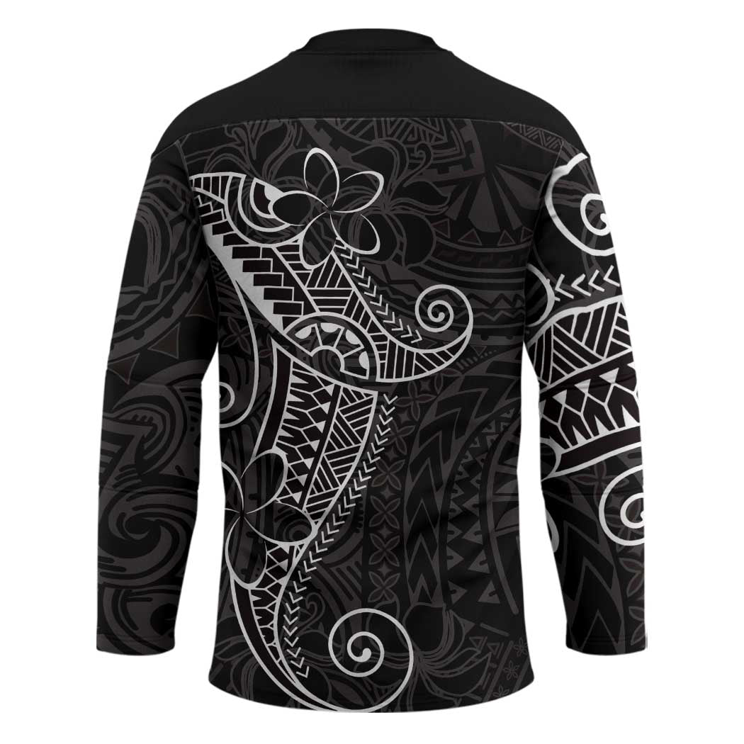 Black White Polynesian Tribal Hockey Jersey LT9 - Polynesian Pride