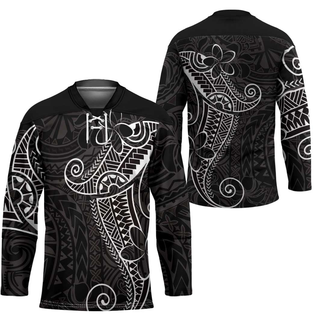 Black White Polynesian Tribal Hockey Jersey LT9 - Polynesian Pride