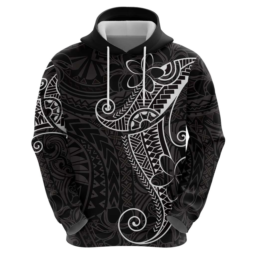 Black White Polynesian Tribal Hoodie - Polynesian Pride