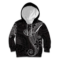 Black White Polynesian Tribal Kid Hoodie - Polynesian Pride