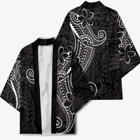 Black White Polynesian Tribal Kimono LT9 - Polynesian Pride