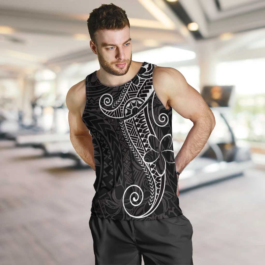 Black White Polynesian Tribal Men Tank Top LT9 White - Polynesian Pride