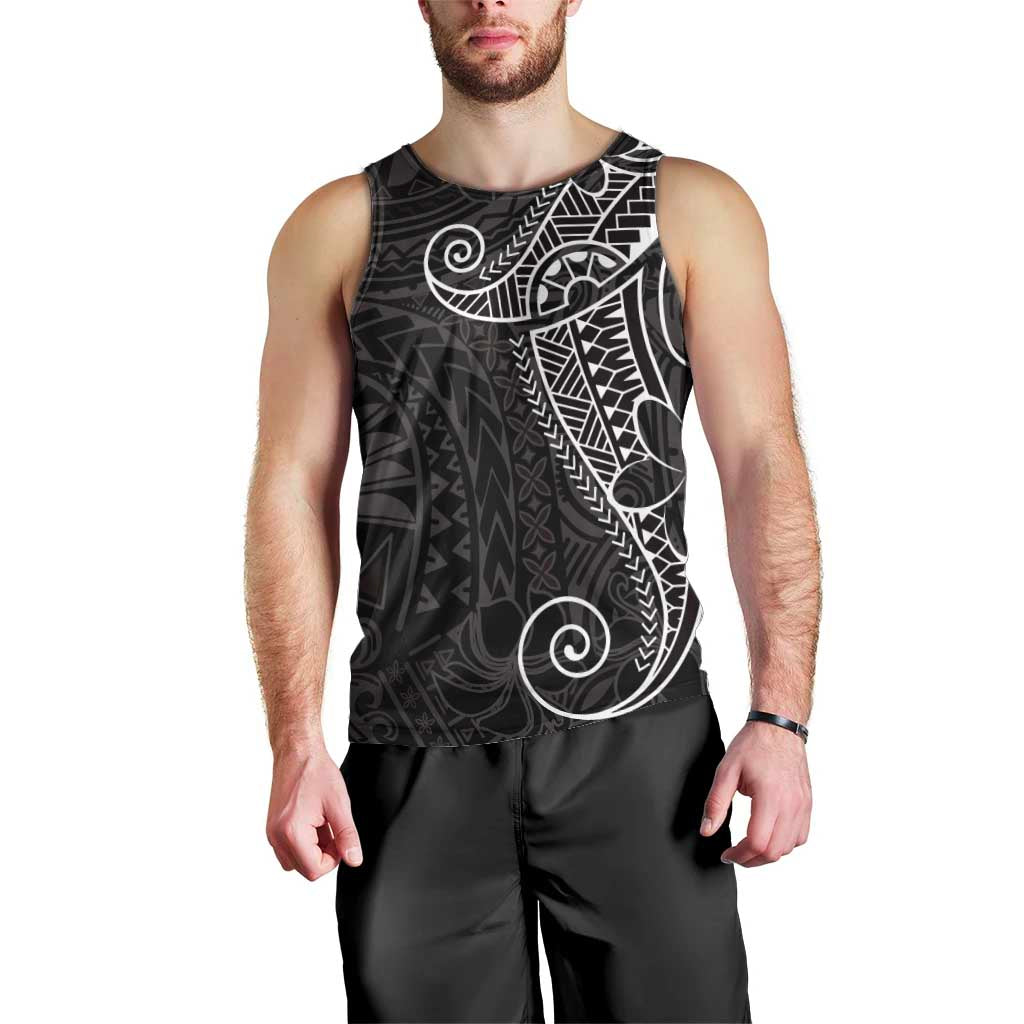 Black White Polynesian Tribal Men Tank Top LT9 - Polynesian Pride
