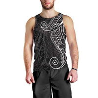 Black White Polynesian Tribal Men Tank Top LT9 - Polynesian Pride