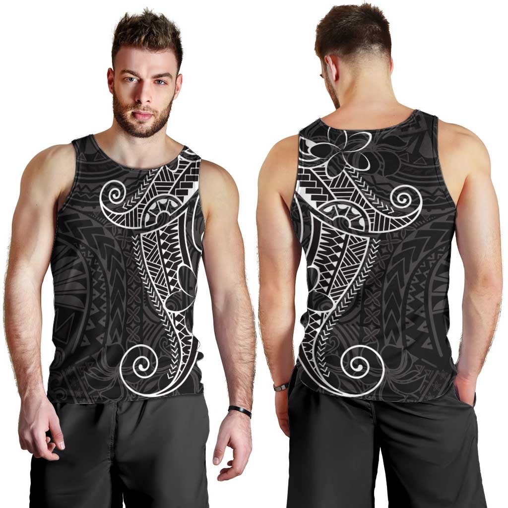 Black White Polynesian Tribal Men Tank Top LT9 - Polynesian Pride