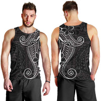 Black White Polynesian Tribal Men Tank Top LT9 - Polynesian Pride