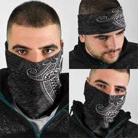 Black White Polynesian Tribal Neck Gaiter - Polynesian Pride