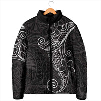 Black White Polynesian Tribal Padded Jacket LT9 - Polynesian Pride