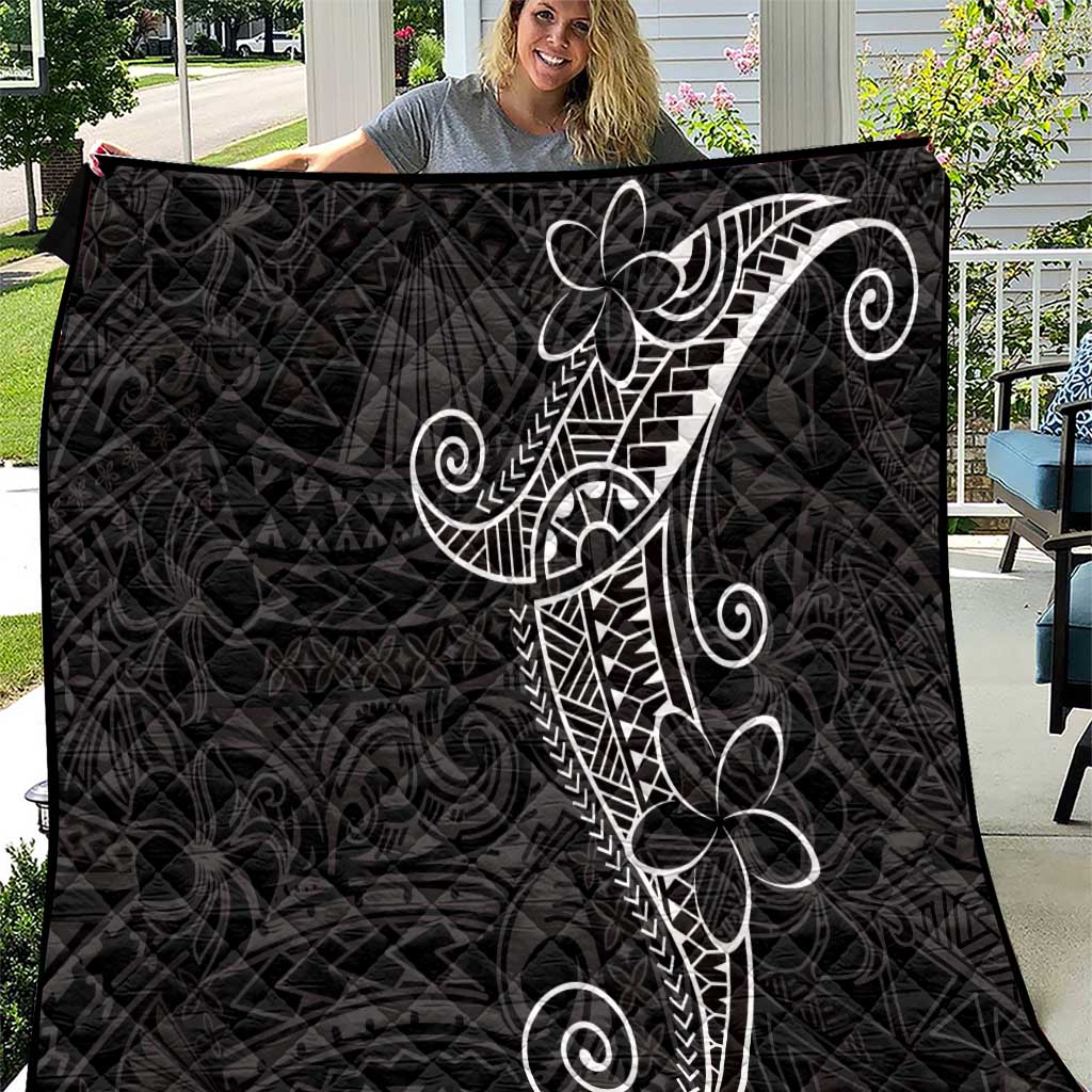 Black White Polynesian Tribal Quilt - Polynesian Pride