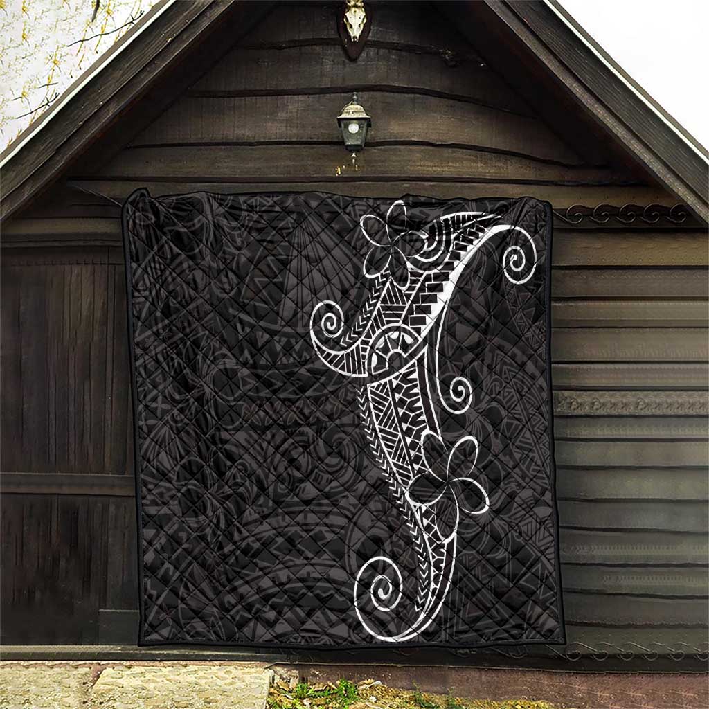 Black White Polynesian Tribal Quilt - Polynesian Pride