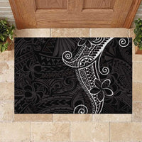 Black White Polynesian Tribal Rubber Doormat LT9 White - Polynesian Pride