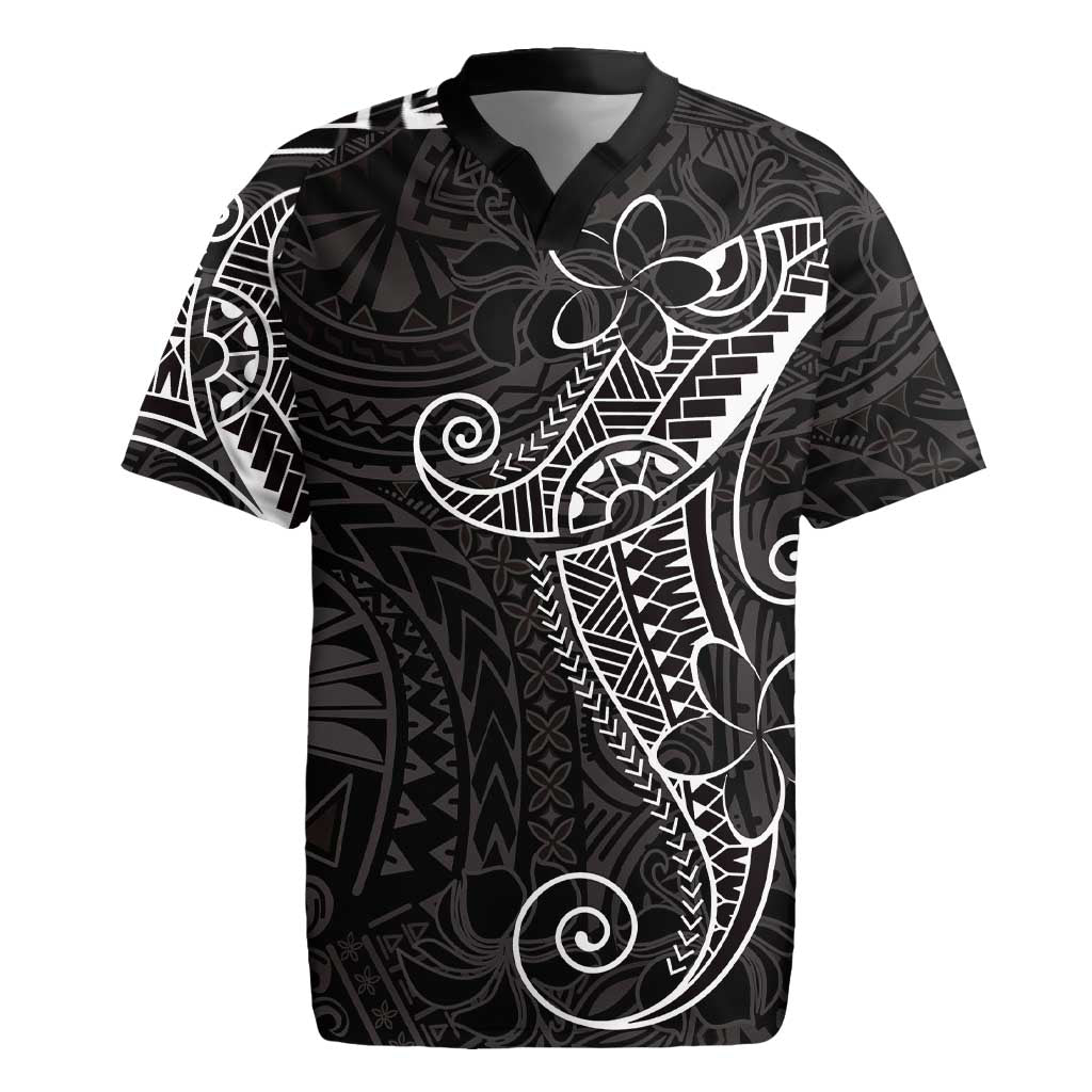 Black White Polynesian Tribal Rugby Jersey LT9 White - Polynesian Pride