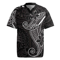 Black White Polynesian Tribal Rugby Jersey LT9 White - Polynesian Pride