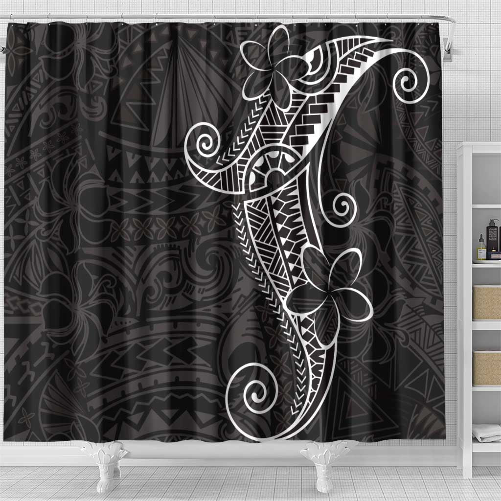 Black White Polynesian Tribal Shower Curtain - Polynesian Pride