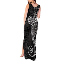 Black White Polynesian Tribal Tank Maxi Dress - Polynesian Pride