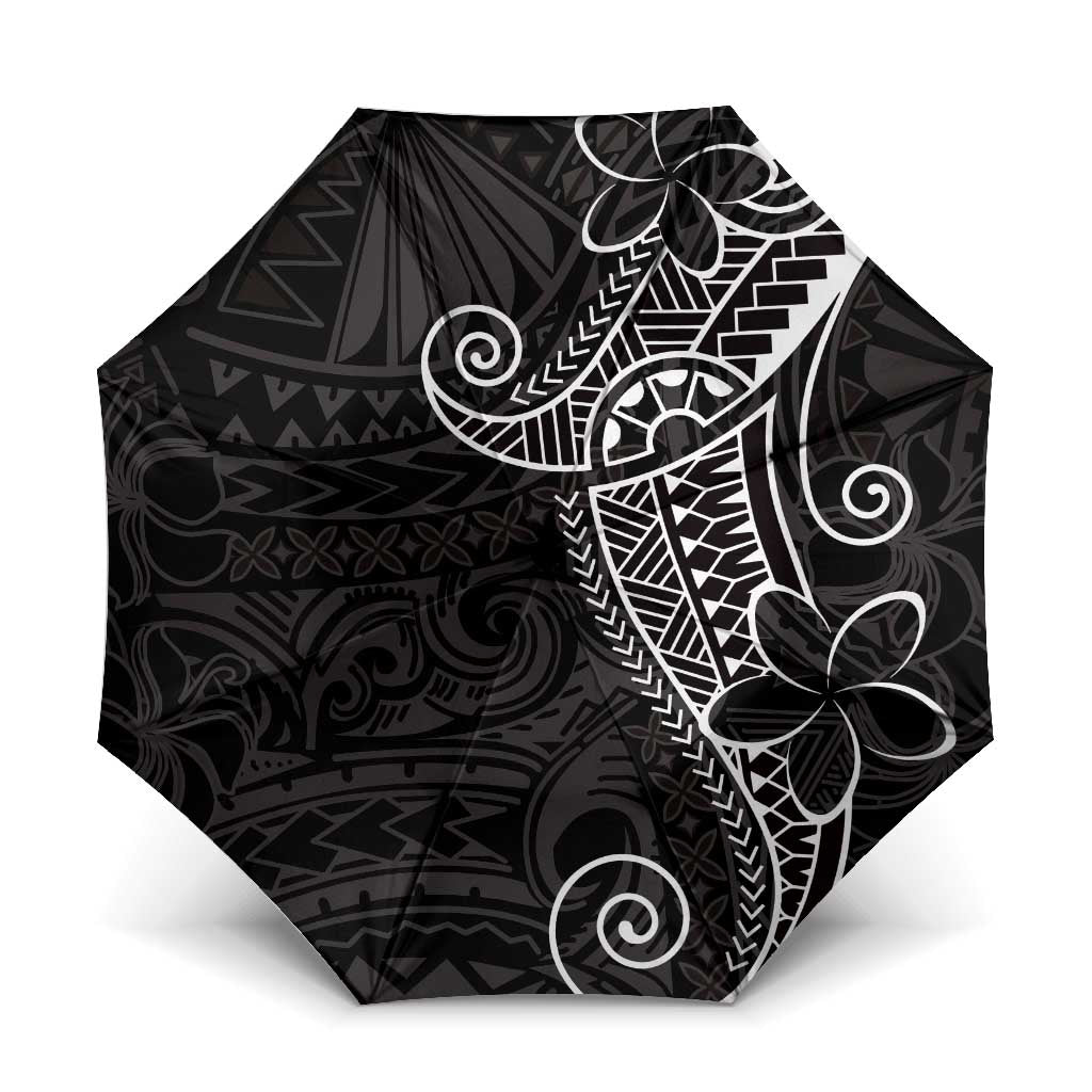 Black White Polynesian Tribal Umbrella LT9 One Size Folded 11.42 inch Opened Diameter 37.4 inch White - Polynesian Pride