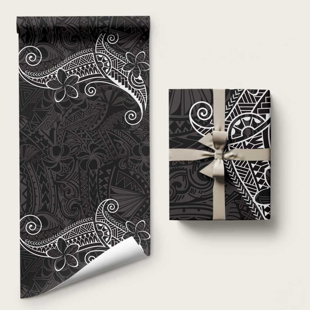 Black White Polynesian Tribal Wrapping Paper LT9 58" × 23" White - Polynesian Pride