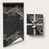 Black White Polynesian Tribal Wrapping Paper LT9 58" × 23" White - Polynesian Pride