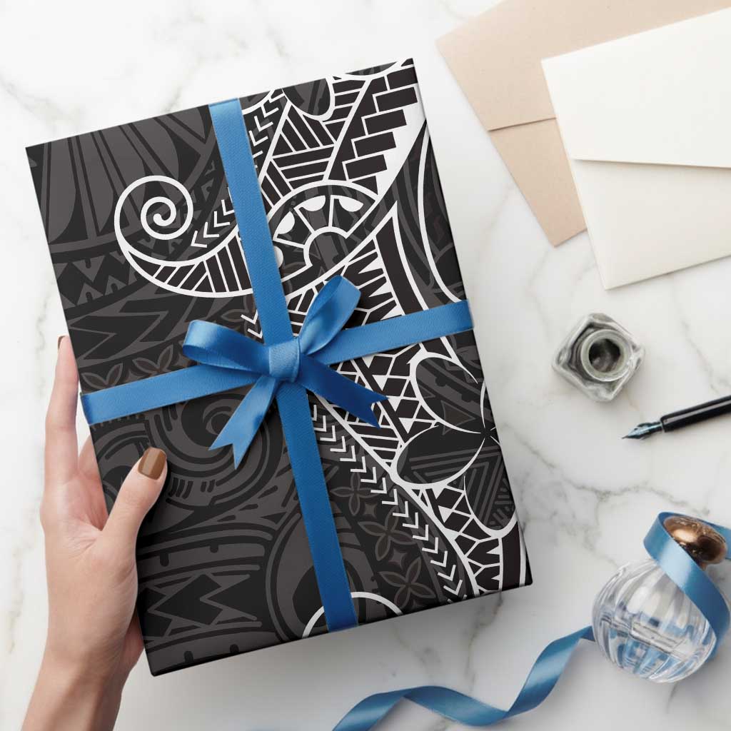Black White Polynesian Tribal Wrapping Paper LT9 - Polynesian Pride