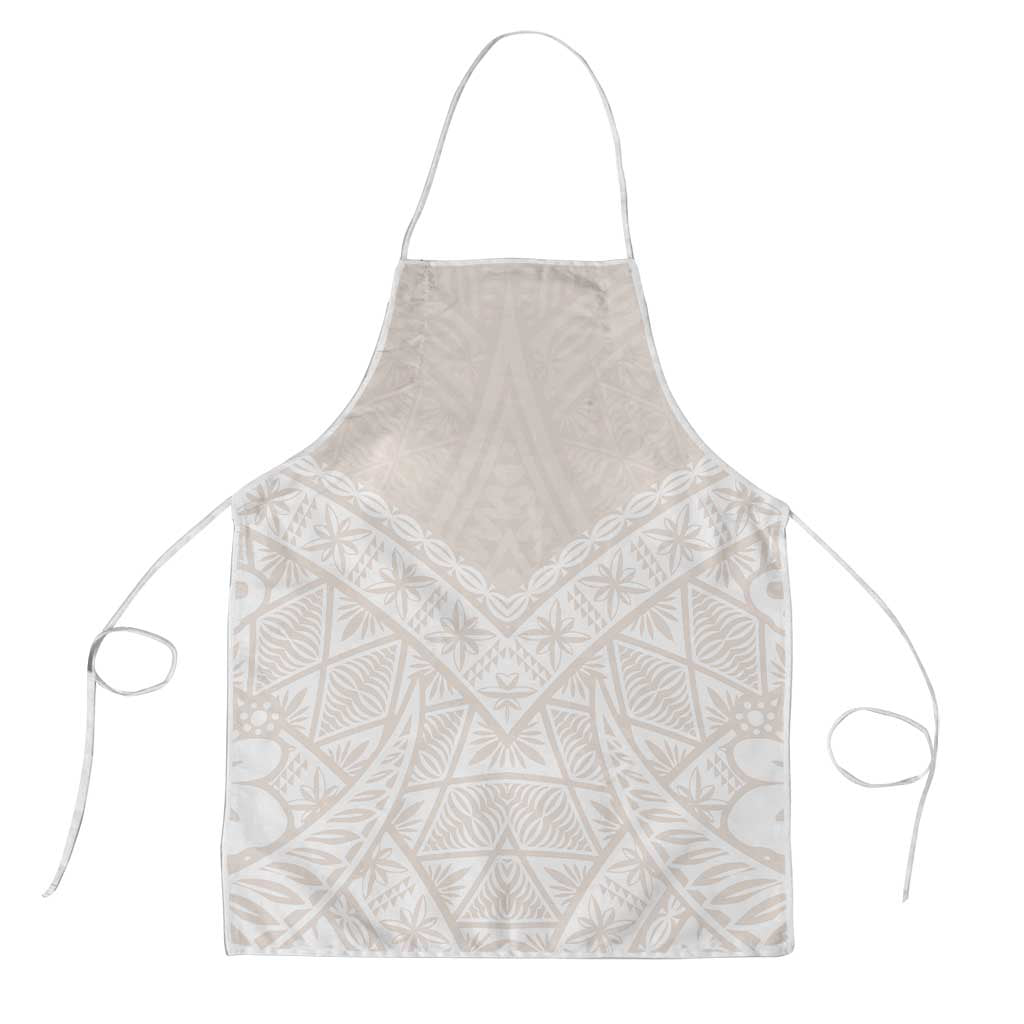 Lotu Tamaiti Tongan Polynesian Art Pattern Apron Traditional Tribal Motifs LT9 White - Polynesian Pride