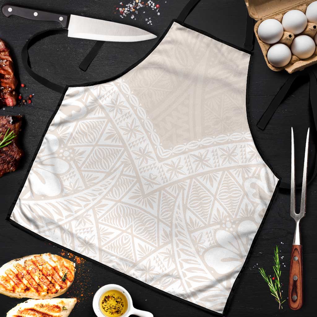 Lotu Tamaiti Tongan Polynesian Art Pattern Apron Traditional Tribal Motifs LT9 White - Polynesian Pride