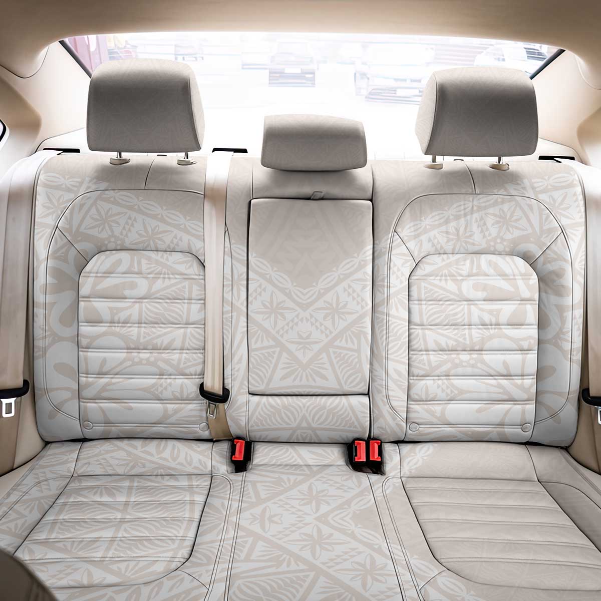 Lotu Tamaiti Tongan Polynesian Art Pattern Back Car Seat Cover Traditional Tribal Motifs - Polynesian Pride
