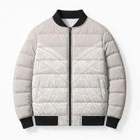 Lotu Tamaiti Tongan Polynesian Art Pattern Bomber Puffer Jacket Traditional Tribal Motifs LT9 Unisex White - Polynesian Pride