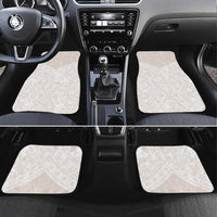 Lotu Tamaiti Tongan Polynesian Art Pattern Car Mats Traditional Tribal Motifs LT9 Set 4pcs White - Polynesian Pride