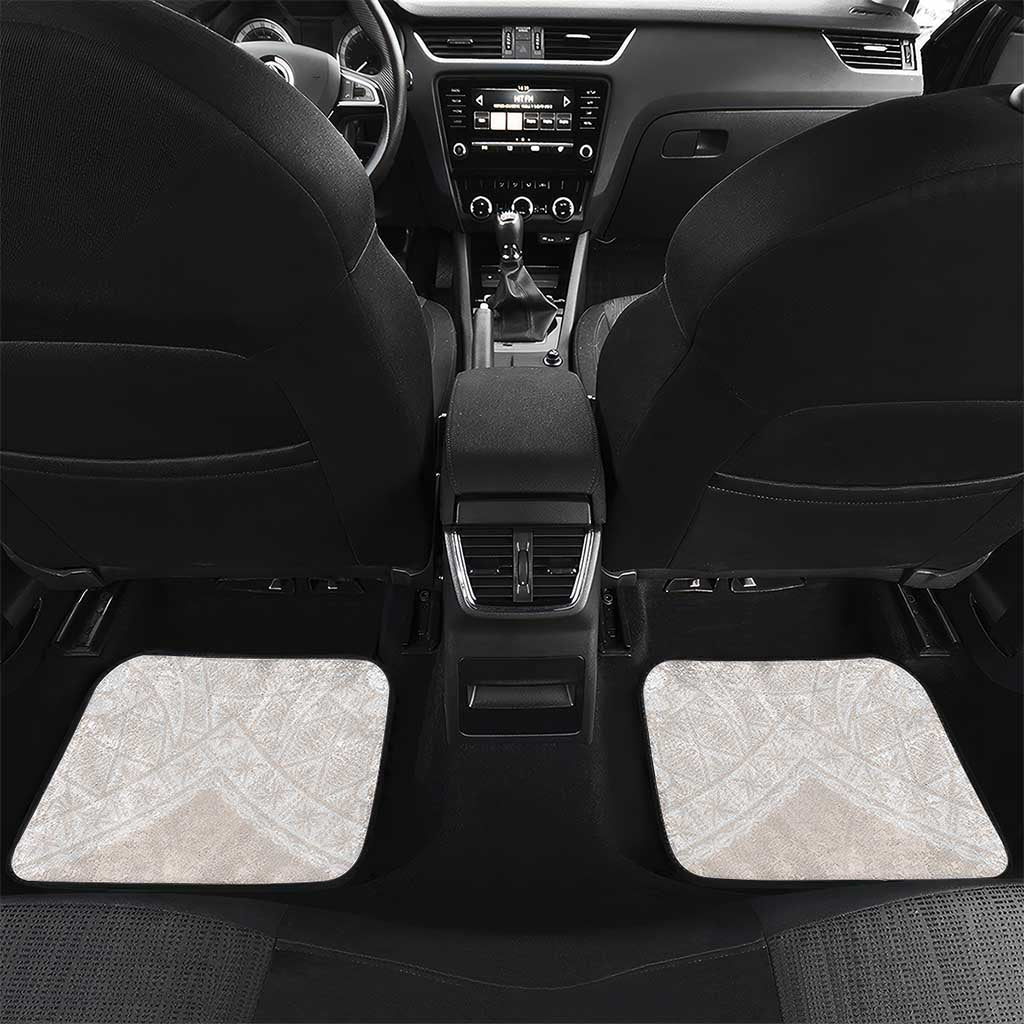 Lotu Tamaiti Tongan Polynesian Art Pattern Car Mats Traditional Tribal Motifs LT9 Set 2pcs - Back White - Polynesian Pride