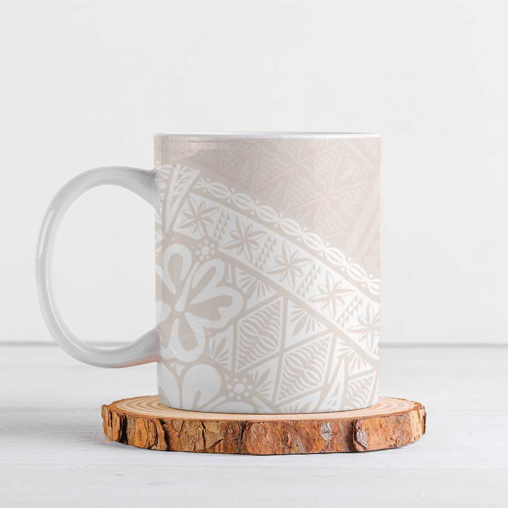 Lotu Tamaiti Tongan Polynesian Art Pattern Ceramic Mug Traditional Tribal Motifs LT9 White - Polynesian Pride