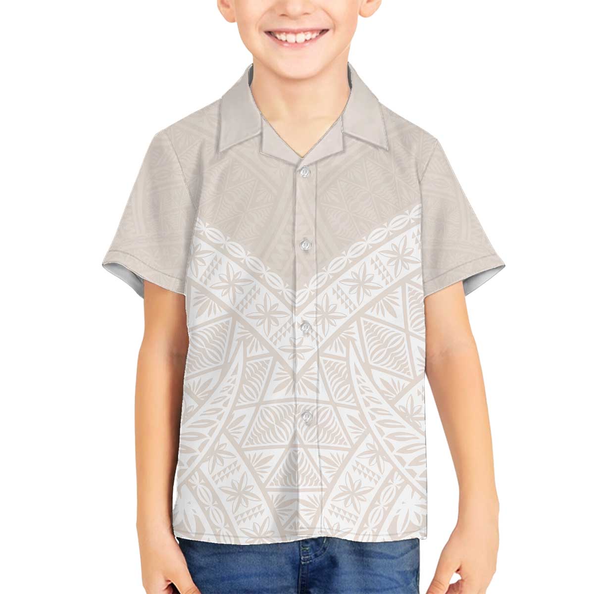 Lotu Tamaiti Tongan Polynesian Art Pattern Family Matching Off The Shoulder Long Sleeve Dress and Hawaiian Shirt Traditional Tribal Motifs - Polynesian Pride