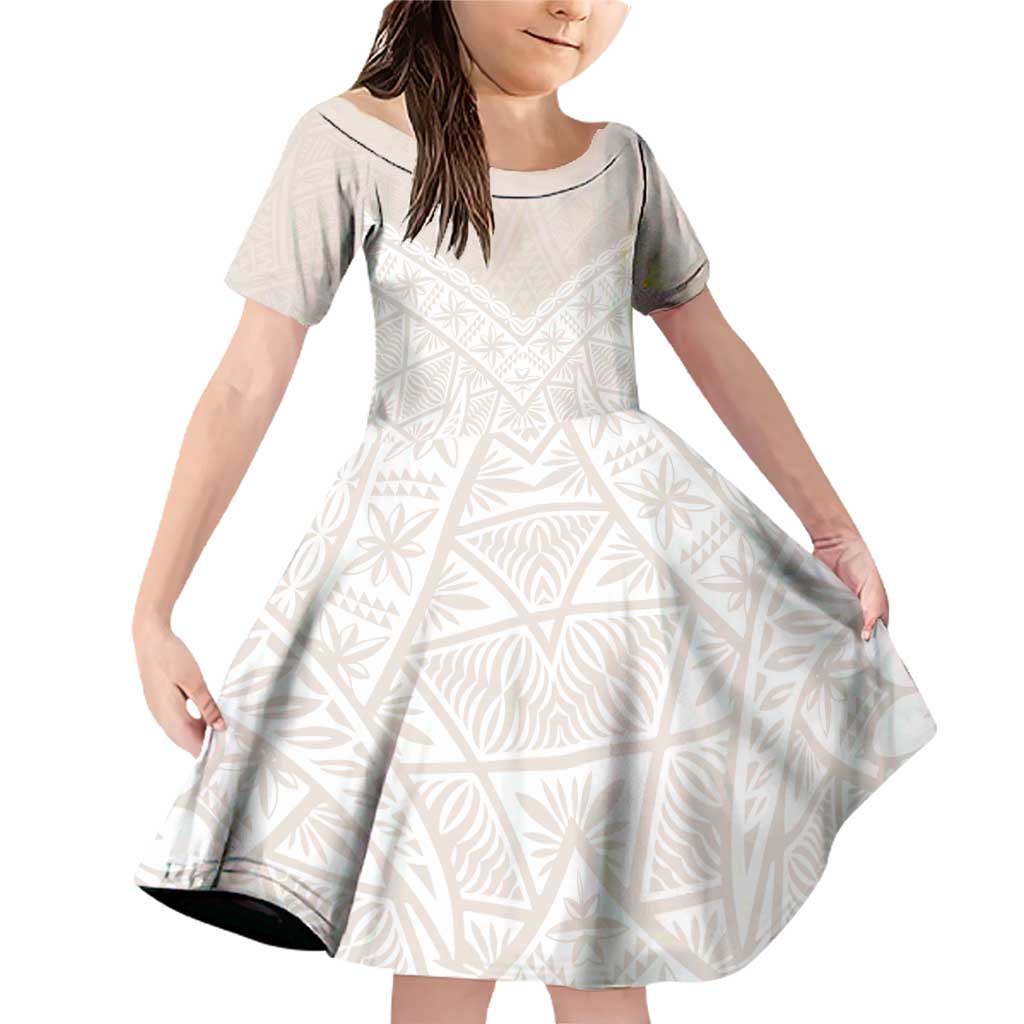 Lotu Tamaiti Tongan Polynesian Art Pattern Family Matching Off Shoulder Short Dress and Hawaiian Shirt Traditional Tribal Motifs - Polynesian Pride