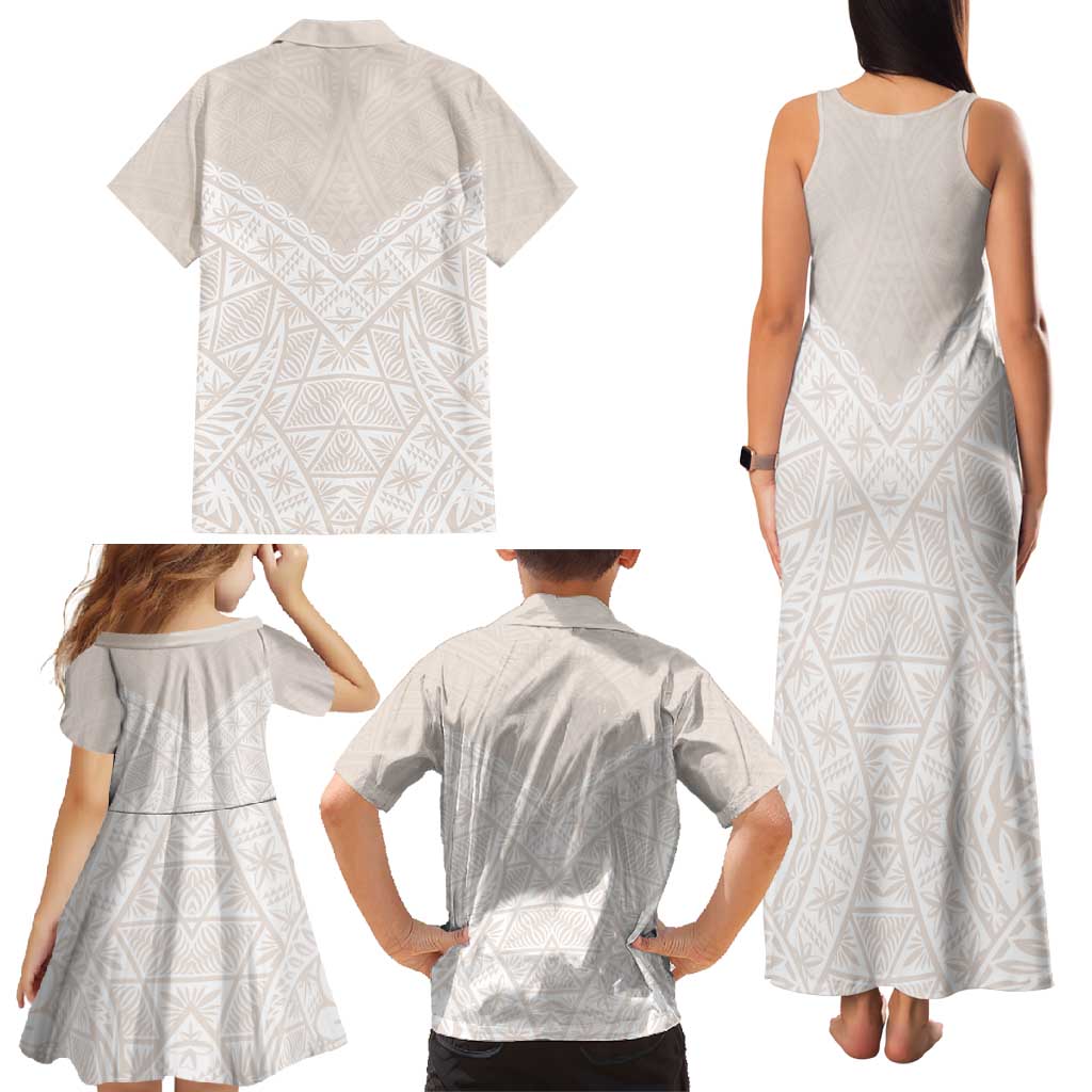 Lotu Tamaiti Tongan Polynesian Art Pattern Family Matching Tank Maxi Dress and Hawaiian Shirt Traditional Tribal Motifs - Polynesian Pride
