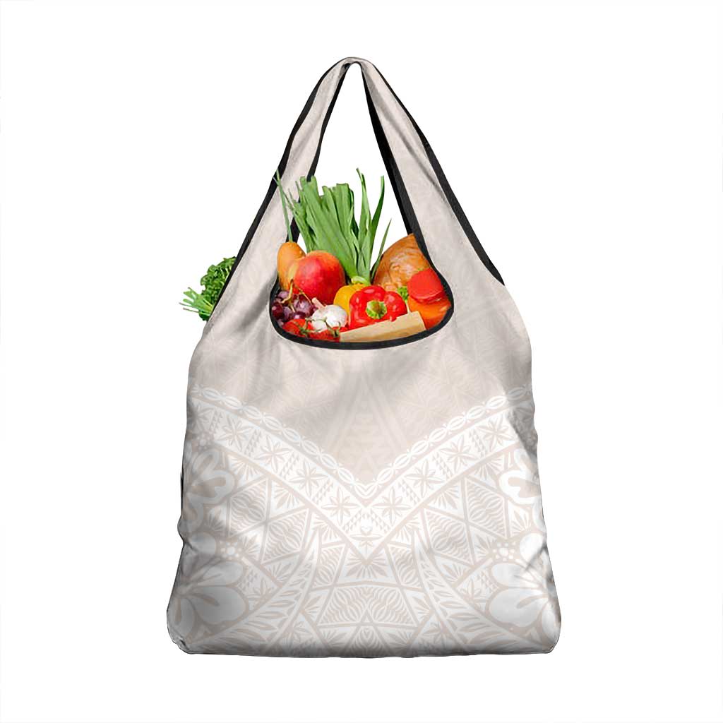 Lotu Tamaiti Tongan Polynesian Art Pattern Grocery Bag Traditional Tribal Motifs LT9 1-pack One Size White - Polynesian Pride