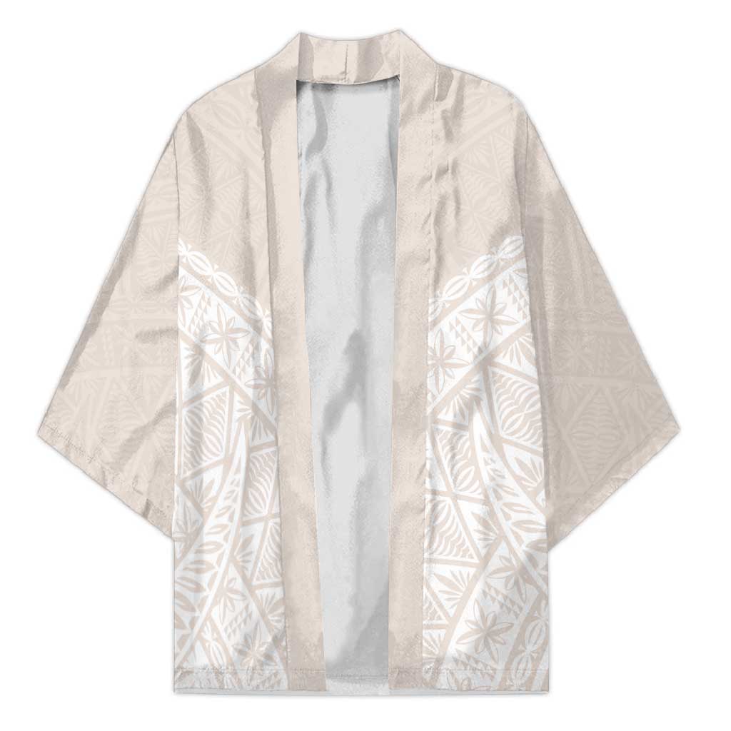 Lotu Tamaiti Tongan Polynesian Art Pattern Kimono Traditional Tribal Motifs LT9 Unisex White - Polynesian Pride