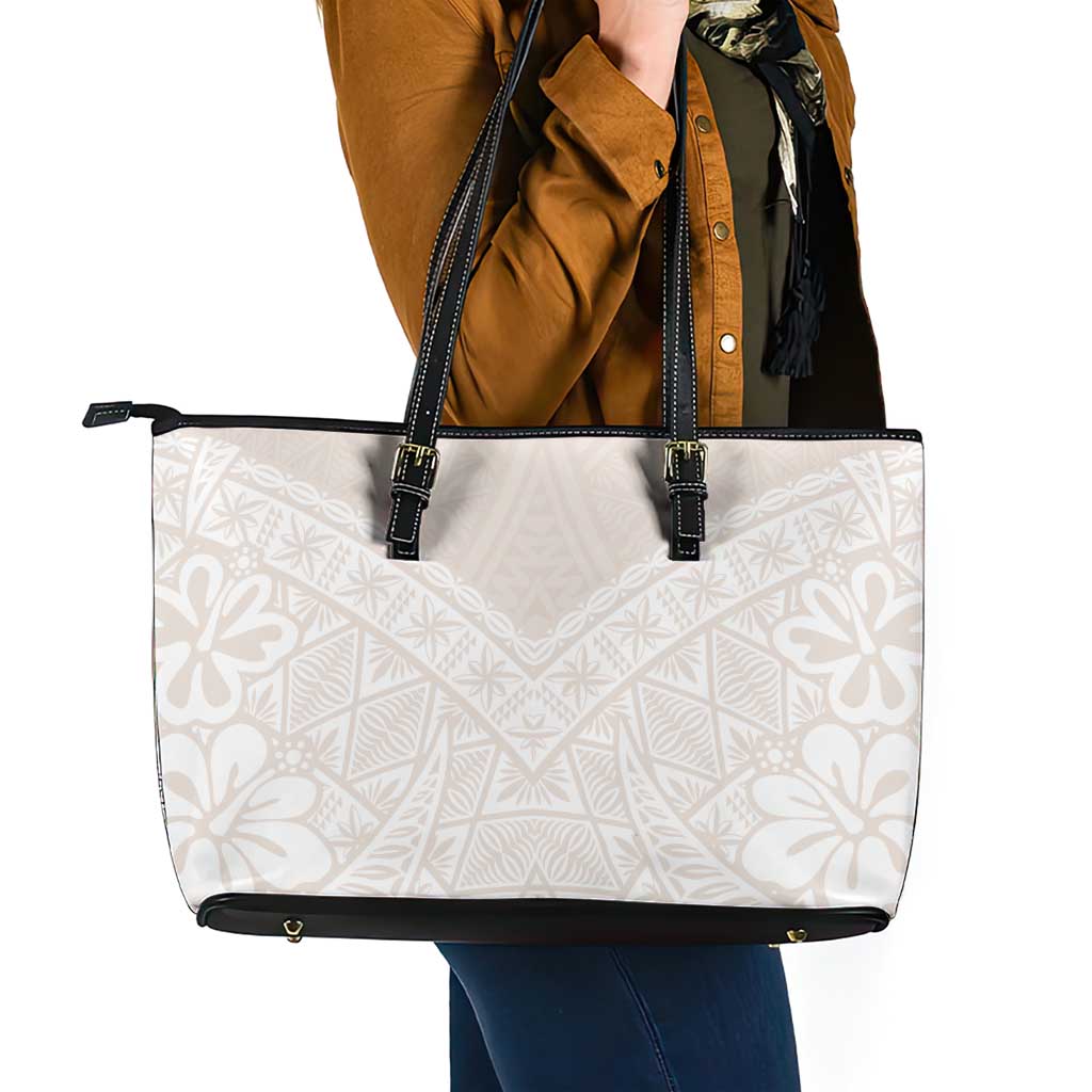 Lotu Tamaiti Tongan Polynesian Art Pattern Leather Tote Bag Traditional Tribal Motifs LT9 - Polynesian Pride
