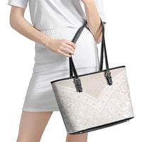 Lotu Tamaiti Tongan Polynesian Art Pattern Leather Tote Bag Traditional Tribal Motifs LT9 - Polynesian Pride