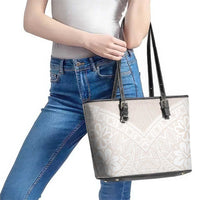 Lotu Tamaiti Tongan Polynesian Art Pattern Leather Tote Bag Traditional Tribal Motifs LT9 - Polynesian Pride