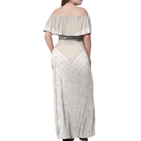 Lotu Tamaiti Tongan Polynesian Art Pattern Off Shoulder Maxi Dress Traditional Tribal Motifs - Polynesian Pride