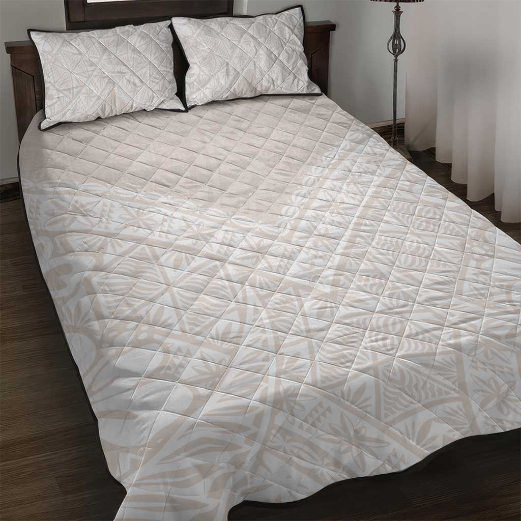 Lotu Tamaiti Tongan Polynesian Art Pattern Quilt Bed Set Traditional Tribal Motifs LT9 White - Polynesian Pride