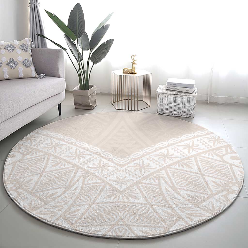 Lotu Tamaiti Tongan Polynesian Art Pattern Round Carpet Traditional Tribal Motifs - Polynesian Pride