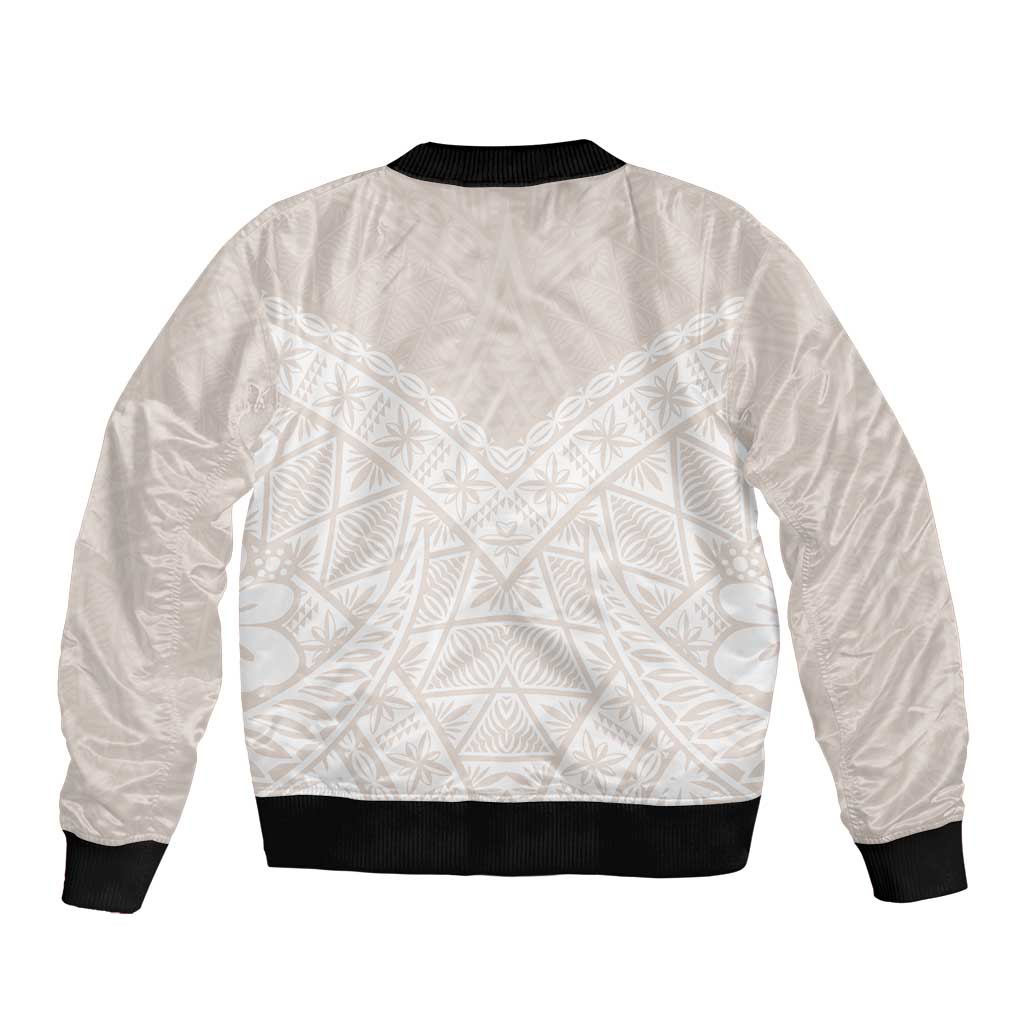 Lotu Tamaiti Tongan Polynesian Art Pattern Sleeve Zip Bomber Jacket Traditional Tribal Motifs - Polynesian Pride