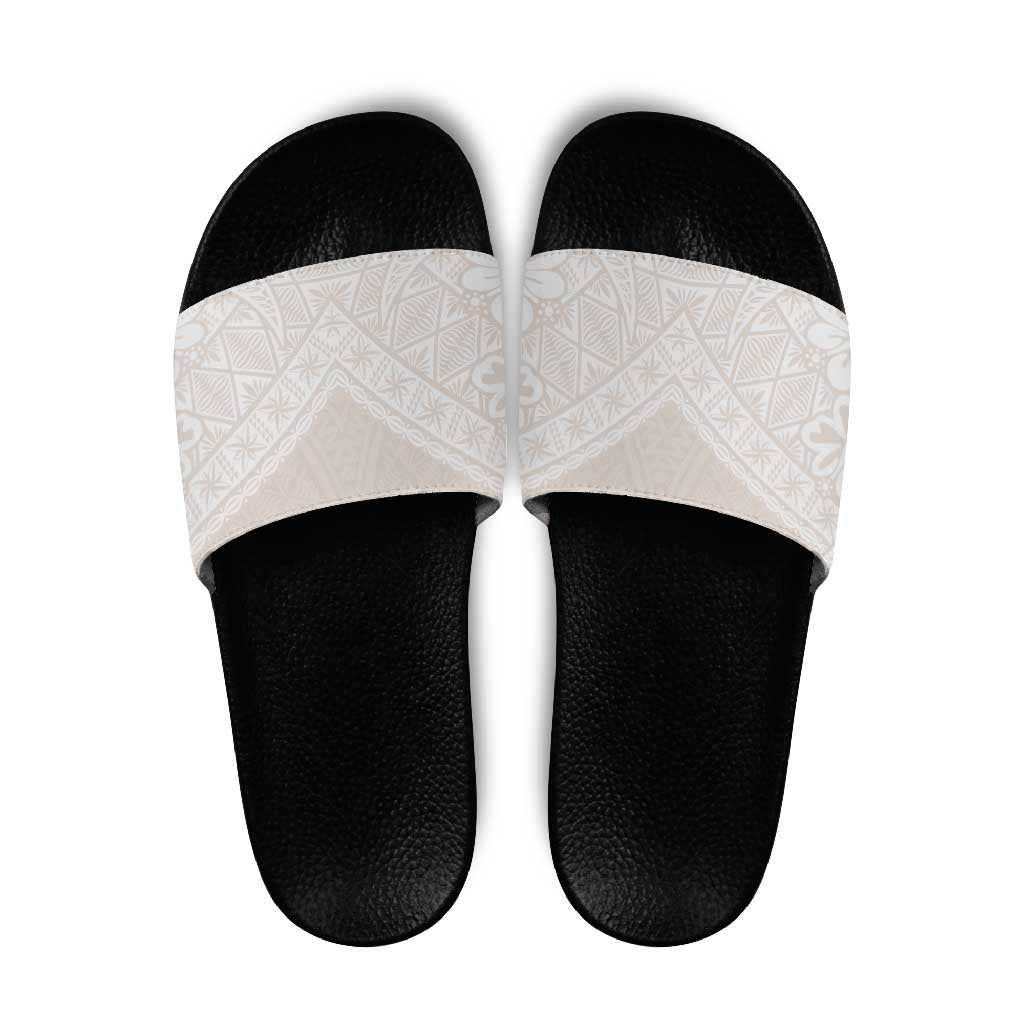 Lotu Tamaiti Tongan Polynesian Art Pattern Slide Sandals Traditional Tribal Motifs - Polynesian Pride