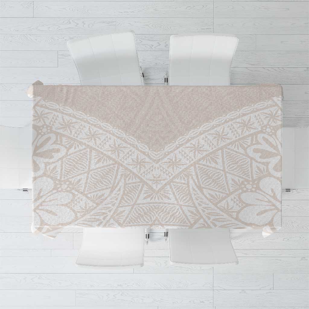 Lotu Tamaiti Tongan Polynesian Art Pattern Tablecloth Traditional Tribal Motifs LT9 White - Polynesian Pride