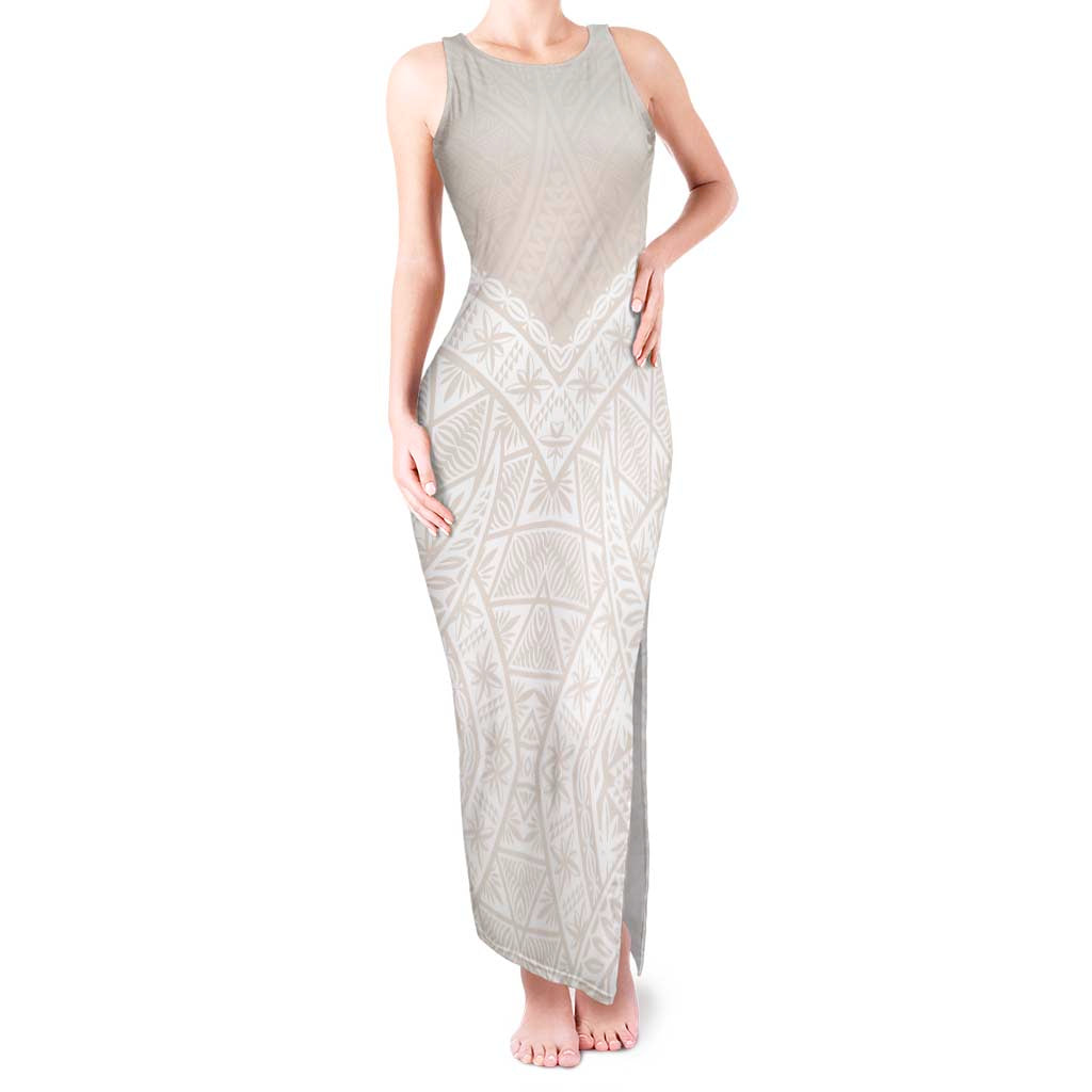 Lotu Tamaiti Tongan Polynesian Art Pattern Tank Maxi Dress Traditional Tribal Motifs - Polynesian Pride