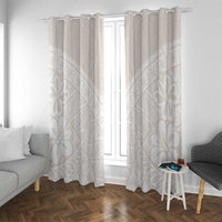 Lotu Tamaiti Tongan Polynesian Art Pattern Window Curtain Traditional Tribal Motifs LT9 With Grommets White - Polynesian Pride