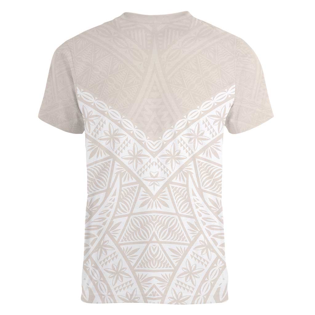 Lotu Tamaiti Tongan Polynesian Art Pattern Women V-Neck T-Shirt Traditional Tribal Motifs - Polynesian Pride